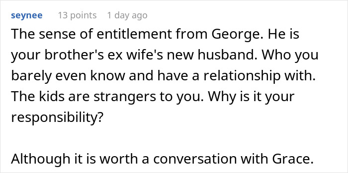 A comment discusses whether a wealthy woman should spoil her stepsiblings, highlighting family jealousy dynamics.