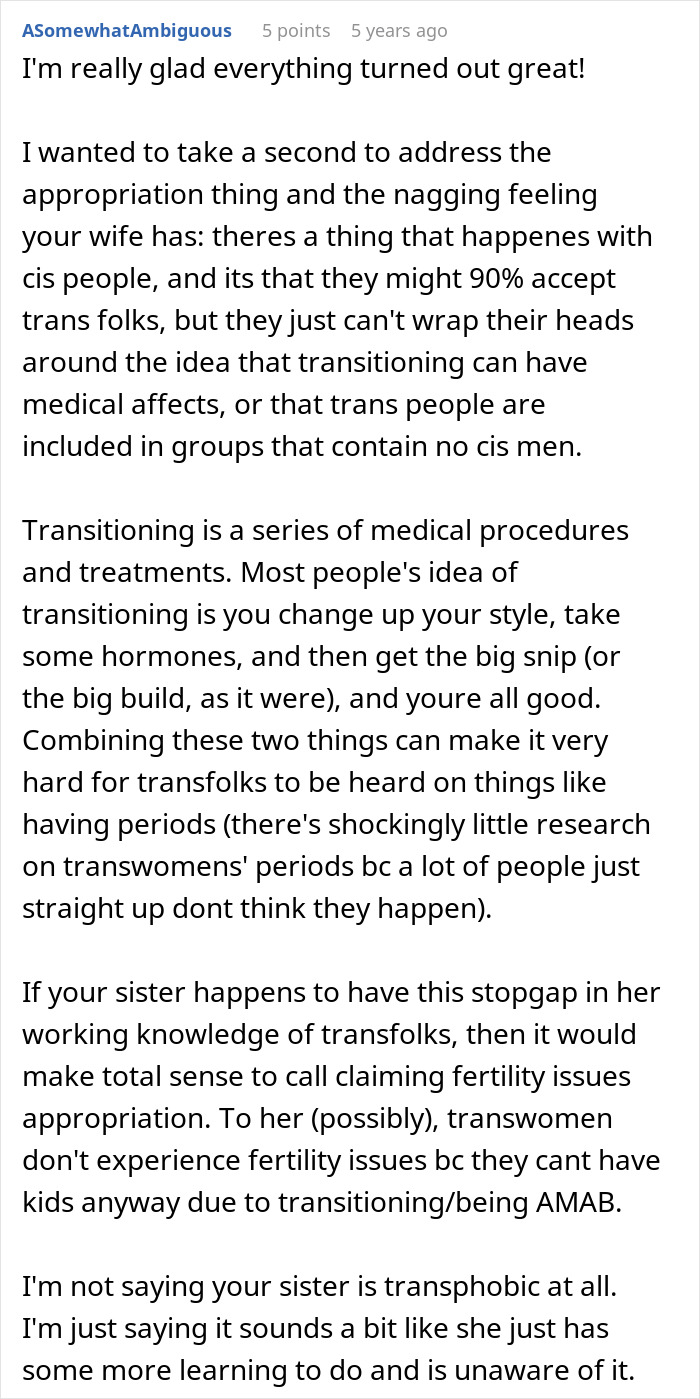 Detailed comment explaining trans issues linked to fertility and adoption Detailed comment explaining trans issues linked to fertility and adoption