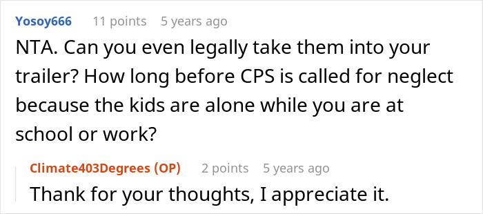 Reddit comment questioning legality of taking children into trailer by 23YO Reddit comment questioning legality of taking children into trailer by 23YO