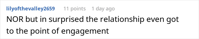 Comment surprised engagement happened in difficult relationship