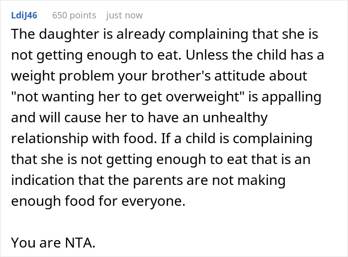Woman Secretly Buys Niece Food After Brother&rsquo;s Sexist And Fatphobic Comment, He Loses It