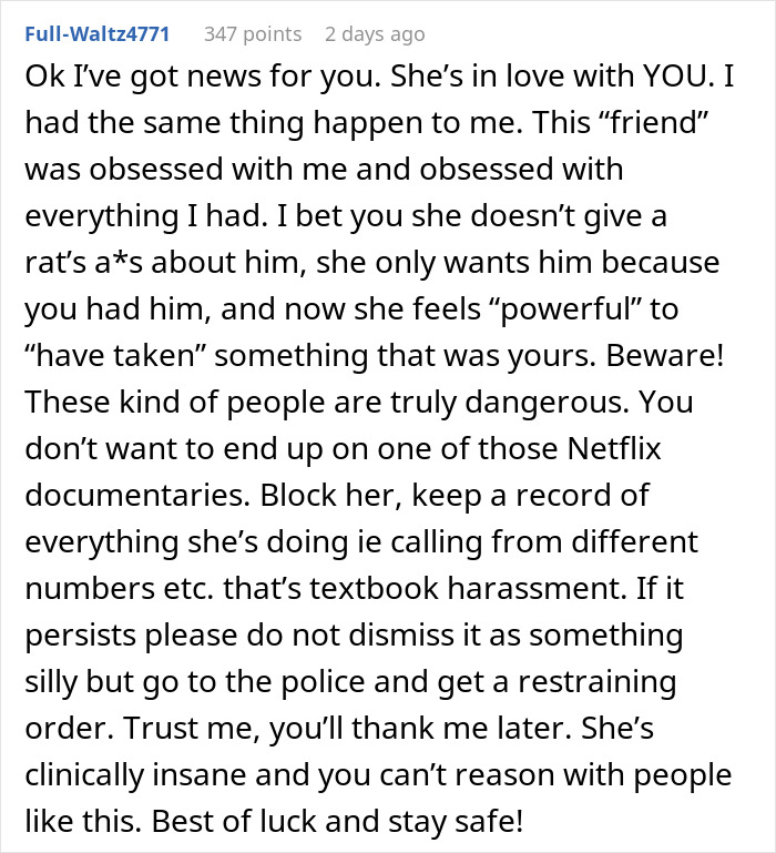 Woman Horrified As "Friend" Dates Her Ex, Loses It As She Gets Harassed For Blocking The "Friend"