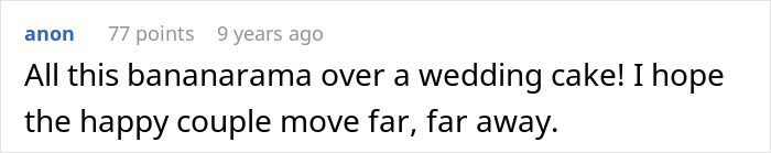 Comment about wedding cake drama hoping couple moves away Comment about wedding cake drama hoping couple moves away