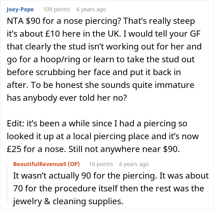 GF Makes BF Spend $90 On Nose Piercing, Loses It 6 Times And Expects Him To Take Plumbing Apart GF Makes BF Spend $90 On Nose Piercing, Loses It 6 Times And Expects Him To Take Plumbing Apart