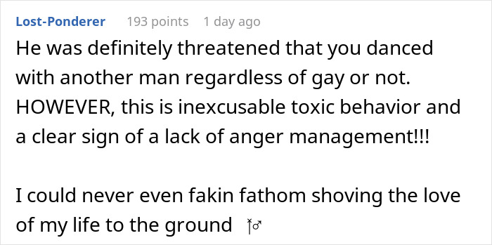 Jealous Guy Shoves Wife For Dancing With Gay Friend, She's Shocked As He Ditches Her And Goes Home Jealous Guy Shoves Wife For Dancing With Gay Friend, She's Shocked As He Ditches Her And Goes Home