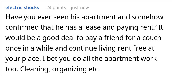 Guy Is Baffled After Girlfriend Calls Him Out On His Strange Behavior: "You Basically Live In My Apartment" Guy Is Baffled After Girlfriend Calls Him Out On His Strange Behavior: "You Basically Live In My Apartment"