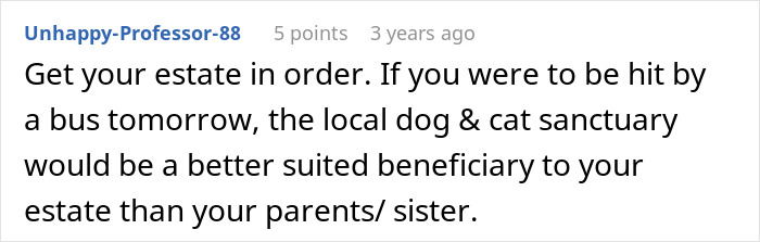 Advice to get estate in order against toxic parents