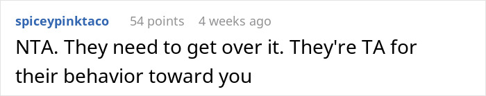 Comment stating family needs to accept teen's decision on education