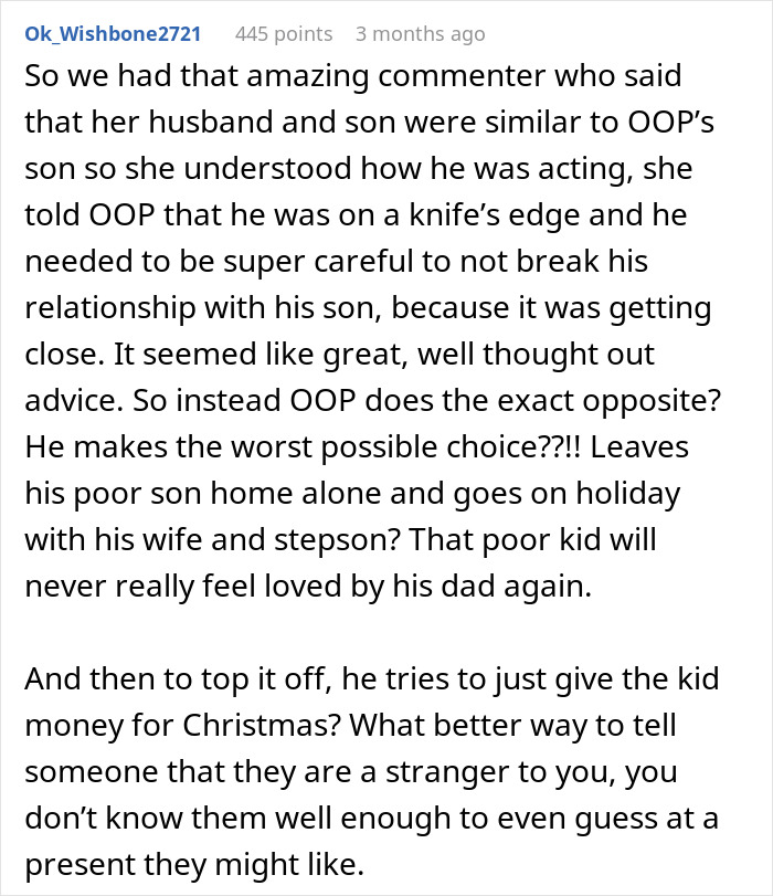Son Wants To Feel Special By Going On First Vacation With Dad, Refuses To Go If Stepbro Is Going
