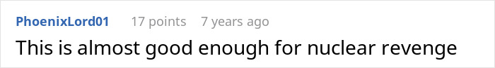 Comment comparing revenge plan to nuclear revenge
