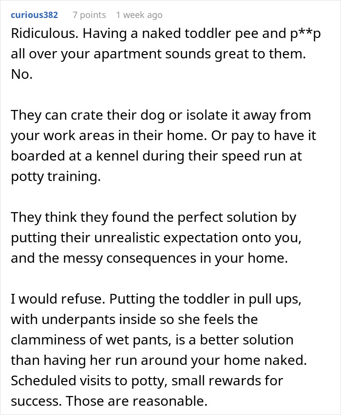 Entitled Parents Want Nanny To Potty Train Their Toddler By Letting Them Stay Diaper-Free In Her Home