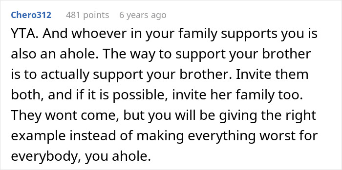 Comment on supporting brother by inviting girlfriend and her family to events Comment on supporting brother by inviting girlfriend and her family to events