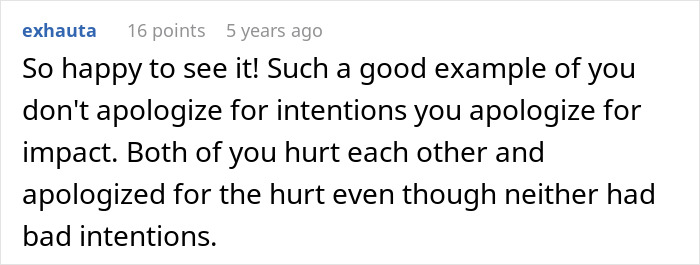 Comment praising apology and impact in fertility issues discussion Comment praising apology and impact in fertility issues discussion