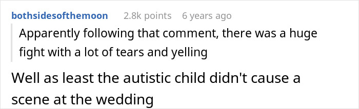 Bigoted Bride Makes Sure Autistic Nephew Isn't At Wedding, Lies To Sis About It Being Kid-Free Event Bigoted Bride Makes Sure Autistic Nephew Isn't At Wedding, Lies To Sis About It Being Kid-Free Event