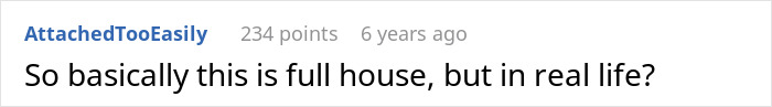 Comment describing the situation as a full house in real life