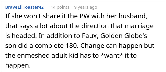 Comment on marriage direction and adult child change Comment on marriage direction and adult child change