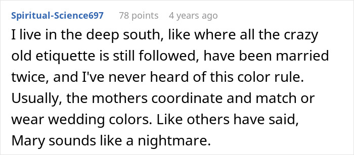 MIL Throws A Pity Party Over Not Wearing Green For Son's Wedding, Plans To Switch Dresses Anyway MIL Throws A Pity Party Over Not Wearing Green For Son's Wedding, Plans To Switch Dresses Anyway