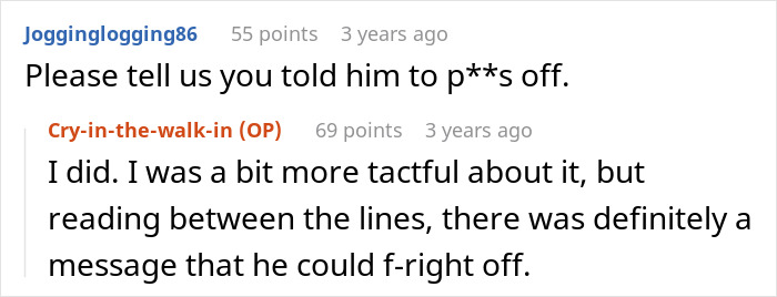 A Reddit post about a brother's wedding, discussing money and food requests, with comments from Jogginglogging86 and Cry-in-the-walk-in.
