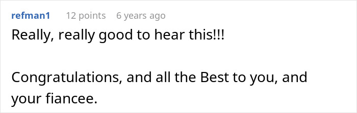 Comment congratulating and wishing best to fiance and fiancee