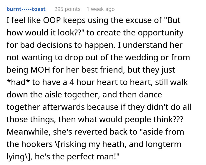 MOH's Cheater Ex Is Best Man At Friend's Wedding, She's Frantic As She Can't Even Look At Him MOH's Cheater Ex Is Best Man At Friend's Wedding, She's Frantic As She Can't Even Look At Him