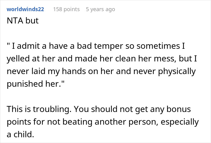 Comment criticizes parenting approach regarding discipline after stepdaughter damages car