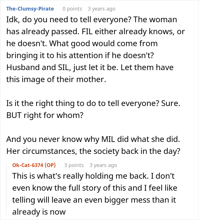A Reddit discussion with usernames The-Clumsy-Pirate and Ok-Cat-6374 about MIL's darkest secret.