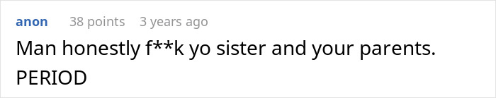 Comment expressing anger toward sister and parents after infertility news Comment expressing anger toward sister and parents after infertility news