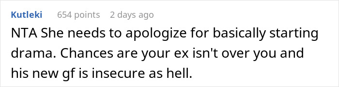 Comment advising apology and insecurity of new girlfriend at convention Comment advising apology and insecurity of new girlfriend at convention
