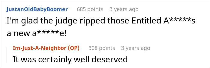 Comment praising judge for ruling against toxic parents