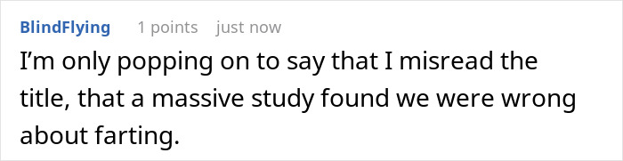 Comment humorously confusing fasting with farting in research Comment humorously confusing fasting with farting in research