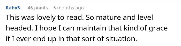 A Reddit comment by Rahx3 praising a story about an employee quietly walking away from a company mistake.