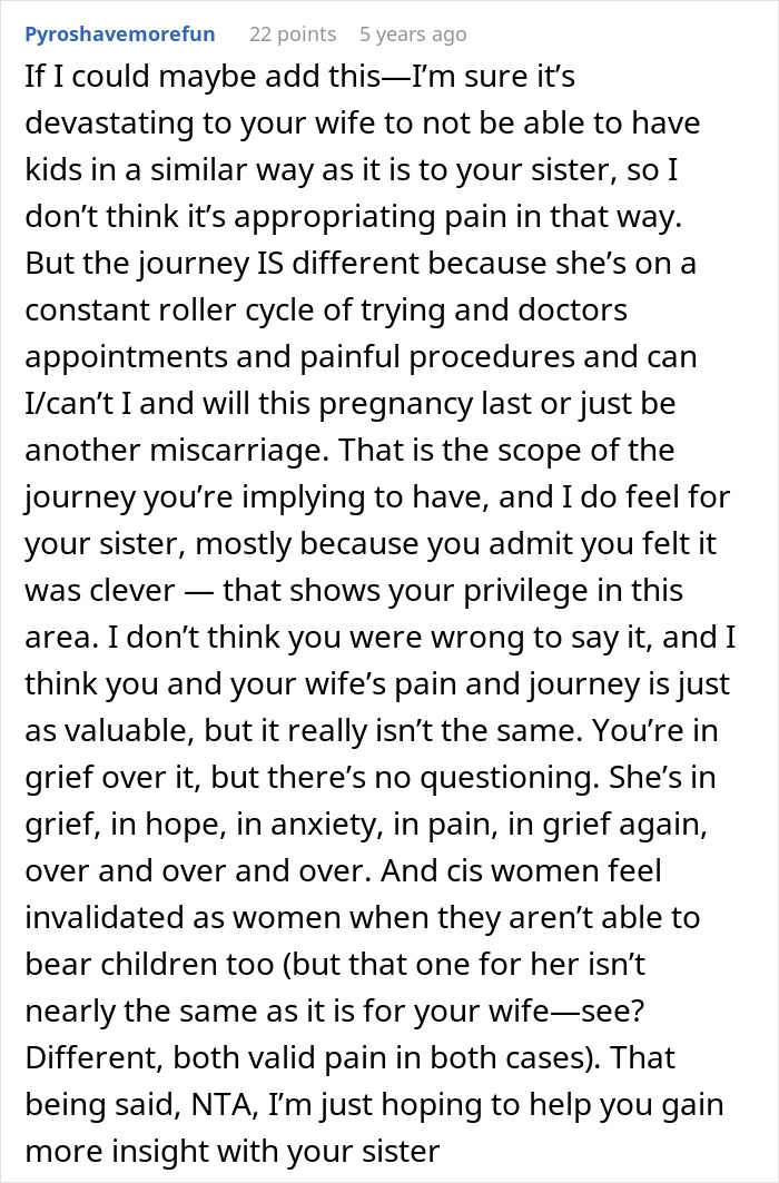 Comment explaining the emotional journey of fertility issues and miscarriage pain Comment explaining the emotional journey of fertility issues and miscarriage pain