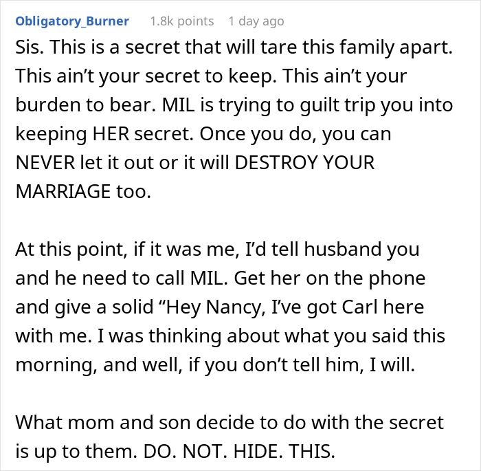 Woman Horrified After Learning Sneaky MIL's 30-Year Secret, Can&rsquo;t Believe Husband Is An Affair Kid