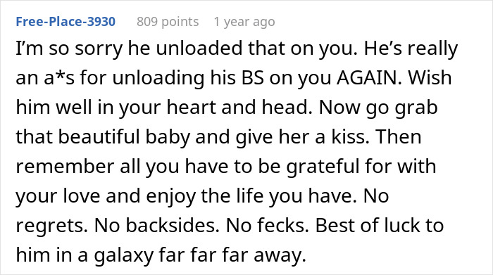 Supportive comment about moving on after 10-year relationship ends