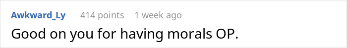 User commends original poster for having morals regarding dog User commends original poster for having morals regarding dog