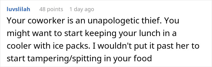 Person's Lunch Keeps Disappearing, They Finally Find Out Why: "You Should Take It As A Compliment" Person's Lunch Keeps Disappearing, They Finally Find Out Why: "You Should Take It As A Compliment"