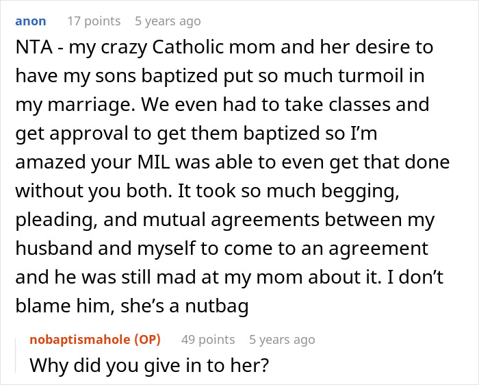 Couple Returns From Trip To Discover MIL Secretly Baptized Their Child, Dad Has Major Meltdown