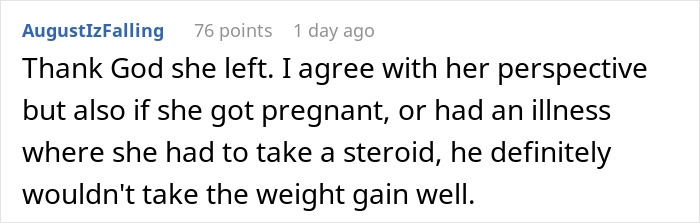 Comment agreeing with perspective on cyberbullying and potential weight gain