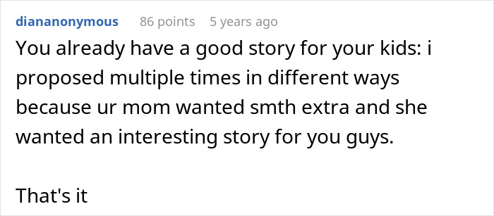 Comment on proposing multiple times for an interesting story