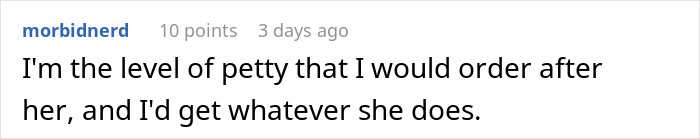 User comments on petty ordering behavior relating to restaurant tantrum