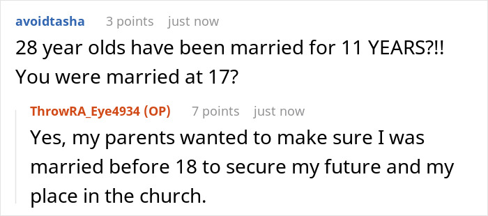 Comments questioning early marriage age and parental influence on marriage decisions