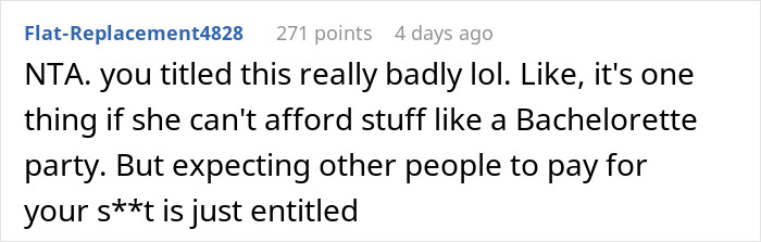 Opinion on affordability and entitlement in bridesmaid commitments Opinion on affordability and entitlement in bridesmaid commitments