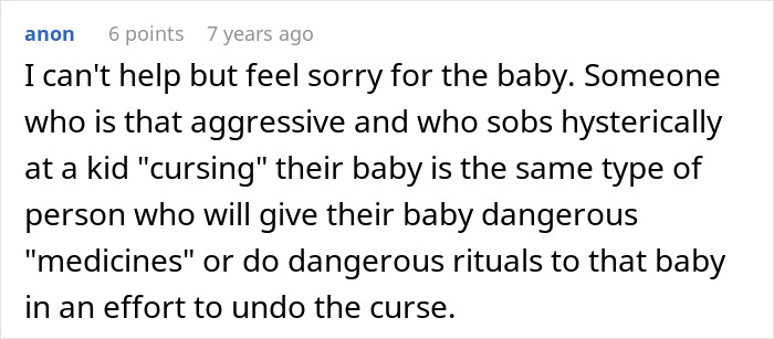 Comment expressing concern for baby and predicting dangerous actions by aggressive pregnant woman