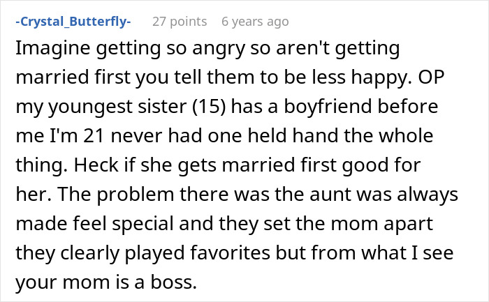 Woman Cries At Sister's Wedding Out Of Jealousy, Mom Tells Bride To Be "Less Happy" During Event Woman Cries At Sister's Wedding Out Of Jealousy, Mom Tells Bride To Be "Less Happy" During Event