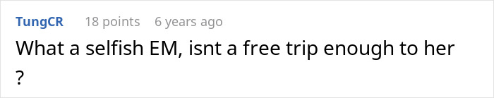 Comment calling cousin selfish over entitlement to trip Comment calling cousin selfish over entitlement to trip