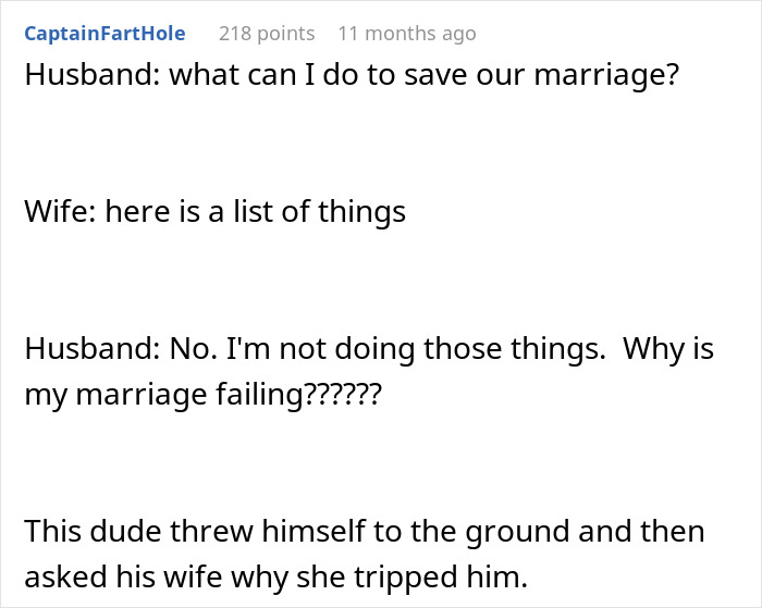 Comment about husband's denial in marriage troubles related to paternity test demand Comment about husband's denial in marriage troubles related to paternity test demand