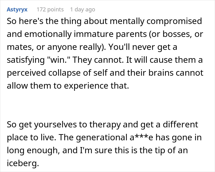 Comment on emotionally immature parents and the need for therapy Comment on emotionally immature parents and the need for therapy