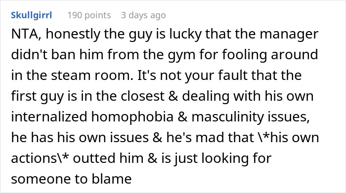 Comment on gym outing and manager's response Comment on gym outing and manager's response