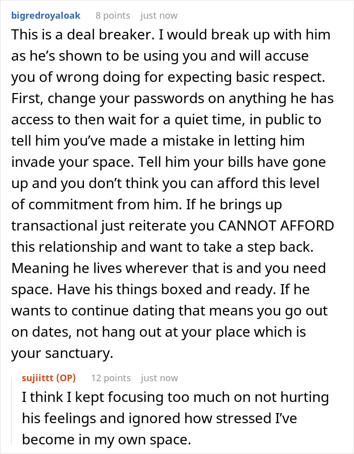 Guy Is Baffled After Girlfriend Calls Him Out On His Strange Behavior: "You Basically Live In My Apartment" Guy Is Baffled After Girlfriend Calls Him Out On His Strange Behavior: "You Basically Live In My Apartment"