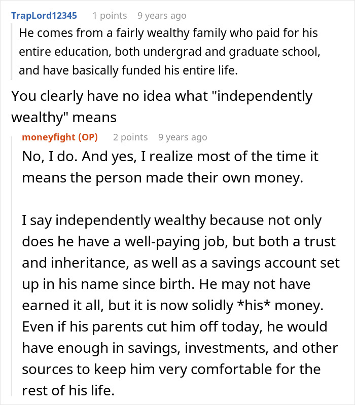 Explanation of independently wealthy boyfriend's finances and inheritance Explanation of independently wealthy boyfriend's finances and inheritance